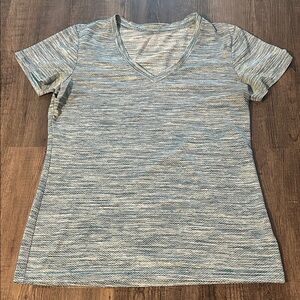 Reebok Light Blue Marled V-Neck Women’s Top